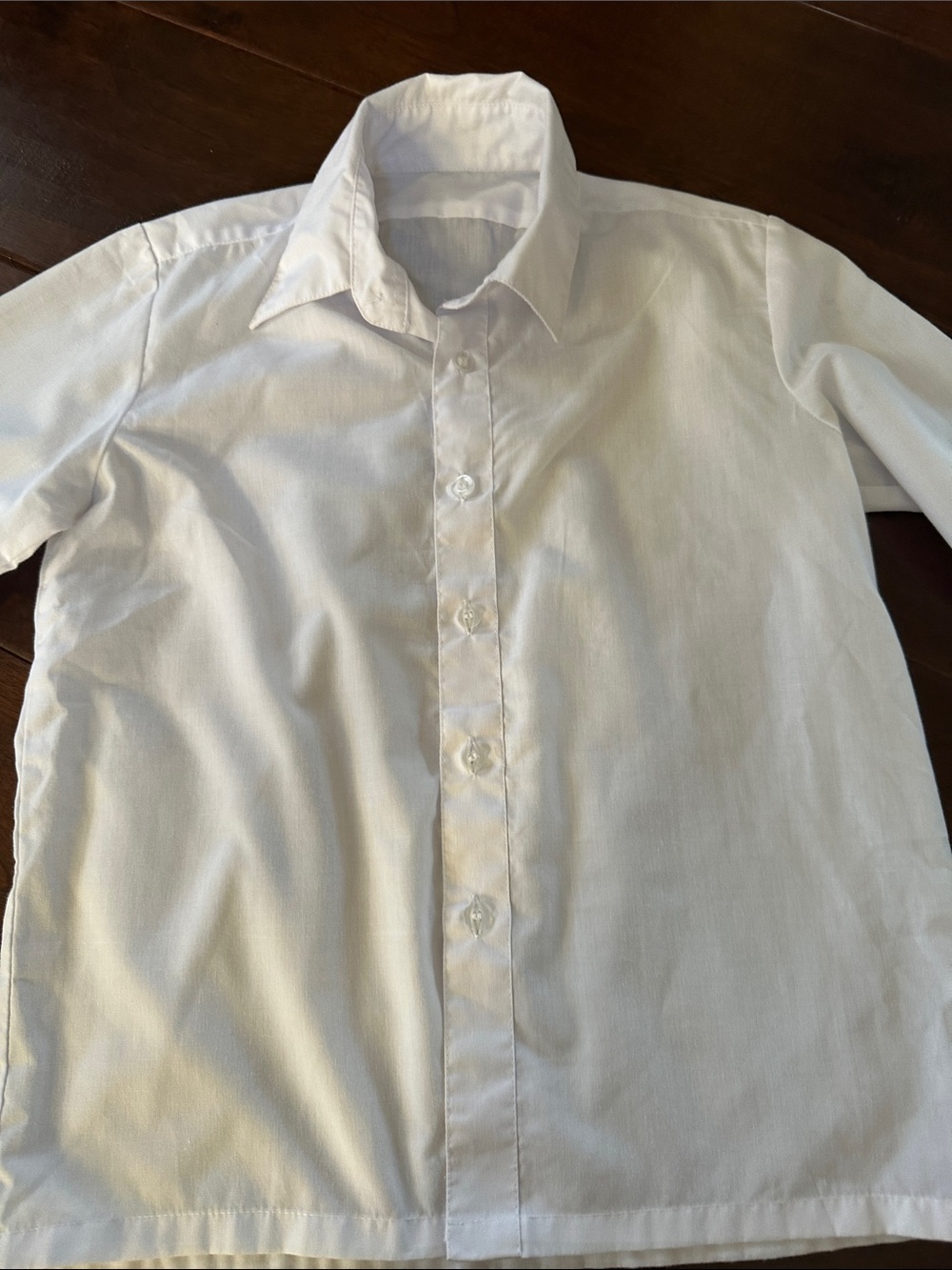 White Long-Sleeve Button-Down Shirt for Boys
